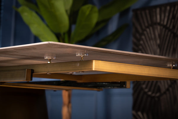 Nemesis Extendable Italian Sintered Stone Dining Table in Black Diamond Marble Look 180-220-260 cm