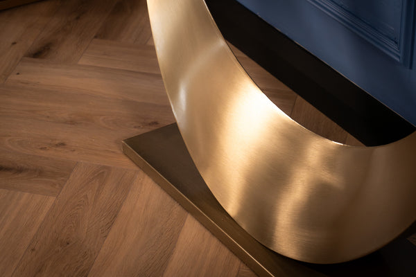 Cetona Italian Sintered Stone Console Table in Marble Look Black Diamond 160 cm