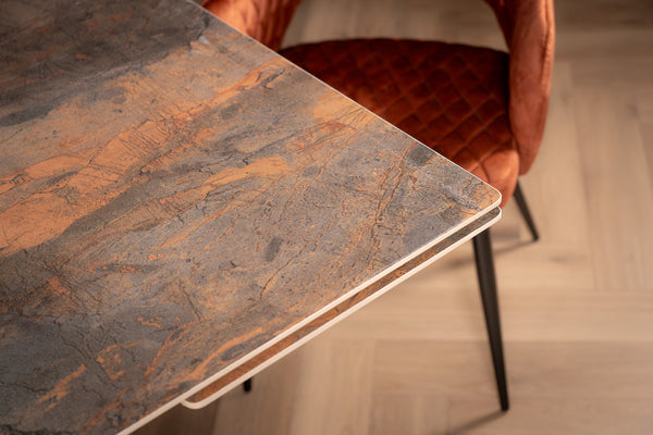 Apollo Extendable Italian Sintered Stone Dining Table in Volcanic Rocks Marble Look 180-220-260 cm
