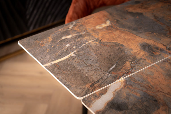 Apollo Extendable Italian Sintered Stone Dining Table in Volcanic Rocks Marble Look 180-220-260 cm