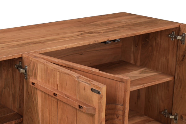 Solid Acacia Wood Sideboard 200 cm with Carved Circular Front – Manhattan