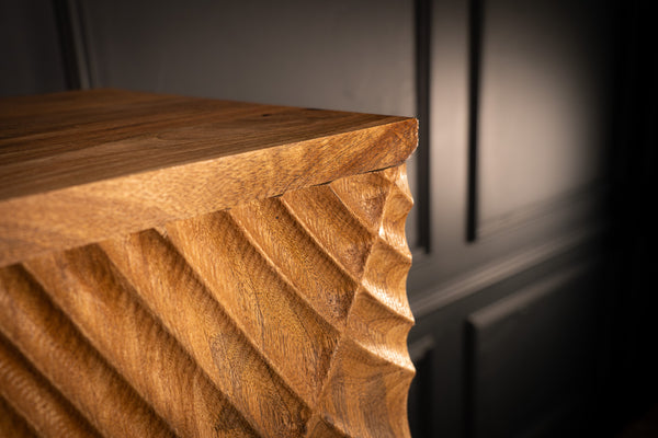 Scorpion Solid Mango Wood Bar Large Cabinet with 3d Carvings Natural 141 cm 2.0