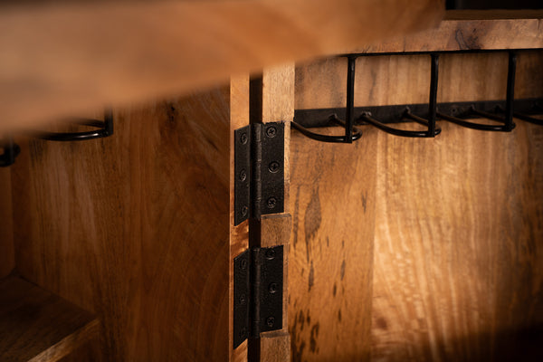 Scorpion Solid Mango Wood Bar Large Cabinet with 3d Carvings Natural 141 cm 2.0