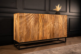 Scorpion Solid Mango Wood Sideboard with Elaborated 3d Carvings 140 cm Brown 2.0