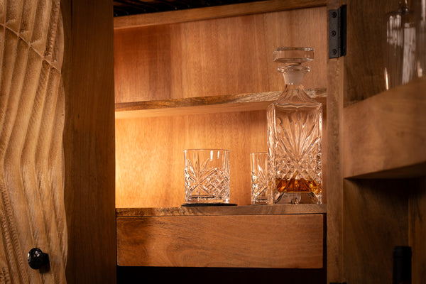 Scorpion Solid Mango Wood Bar Large Cabinet with 3d Carvings Natural 141 cm 2.0