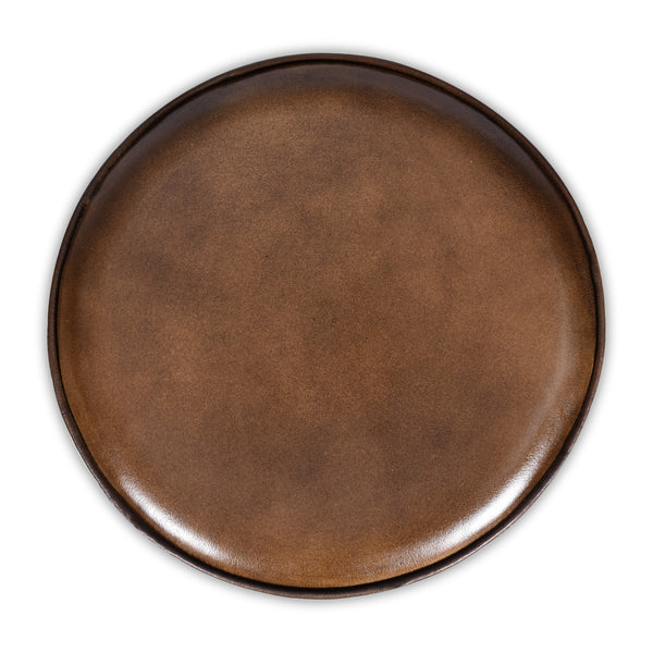 Genuine Leather Bar Stool Vintage Brown with Wooden Legs - Torino