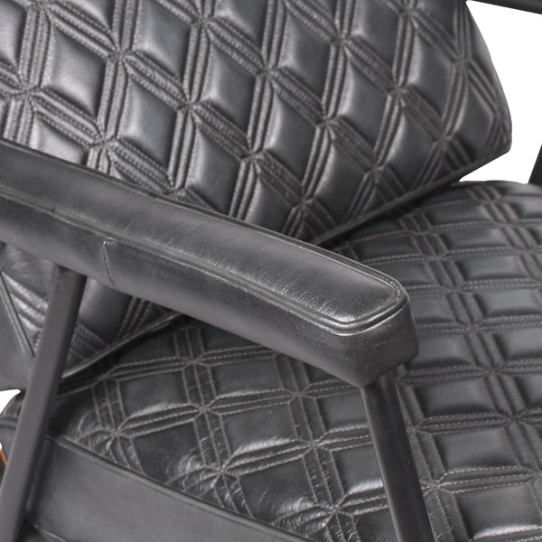 Noir Genuine Leather Lounge Chair in Dark Graphite