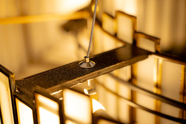 Aurora Handcrafted Glass Chandelier with Gold Finish 60cm