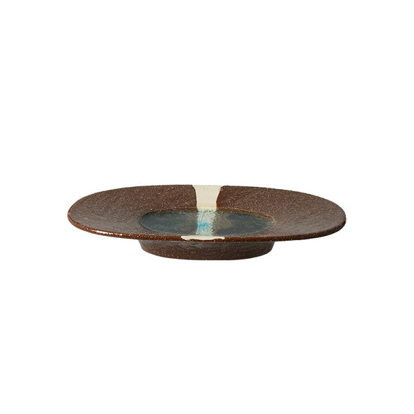 Brown & Blue Lakeside Decorative Ceramic Bowl - 38cm