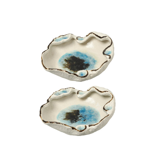Blue & Cream Decorative Ceramic Bowl - 30cm