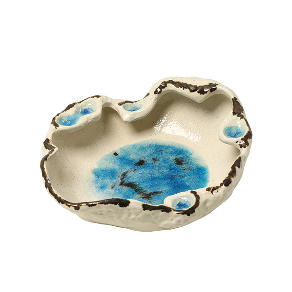 Blue & Cream Decorative Ceramic Bowl - 30cm