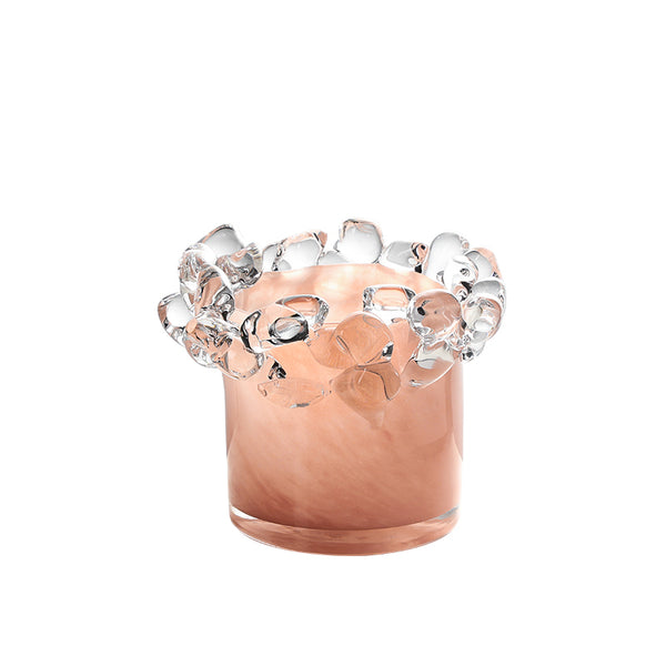 Pink Crystal-Effect Handmade Glass Vase - 12cm