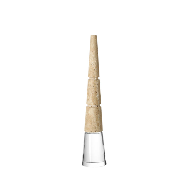 Cream Marble & Crystal Obelisk Ornament - 42cm