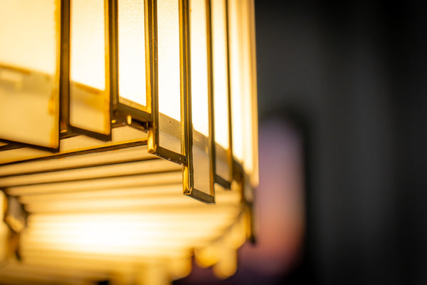 Aurora Handcrafted Glass Chandelier with Gold Finish 60cm