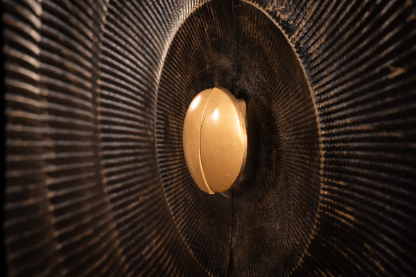 Sunset Handcrafted Solid Mango Wood Black Sideboard 177 cm 2.0