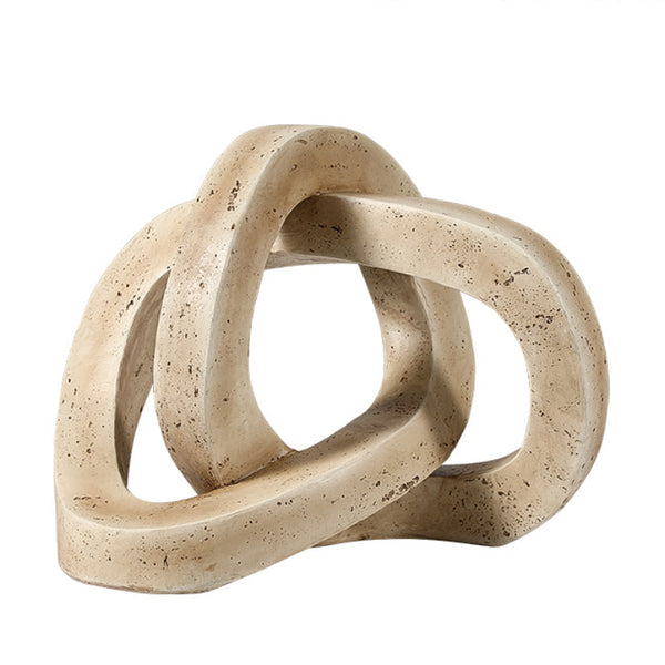 Cream Interlocking Abstract Resin Sculpture – 31cm