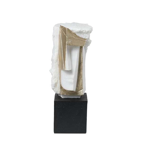 White & Gold Moorish Portrait Resin Sculpture - 48cm