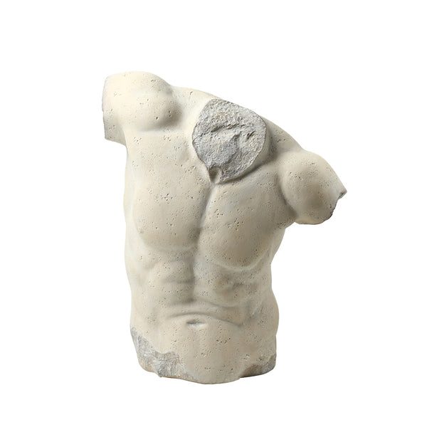 White Male Torso Resin Sculpture - 42cm