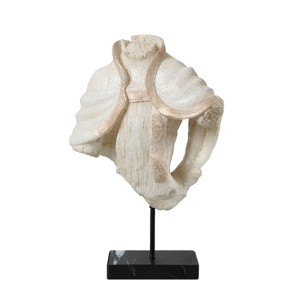 White Dress Resin Sculpture with Marble Base - 46cm