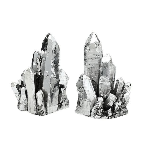 Decorative Silver Mountain Resin Bookend - 20cm
