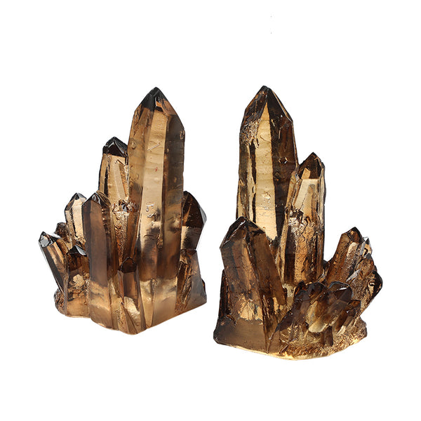Decorative Smoky Quartz Effect Resin Bookend - 20cm