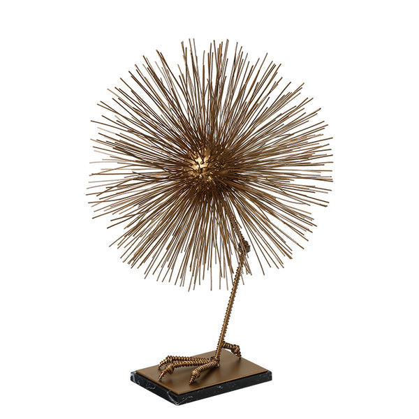 Gold Starburst Metal Ornament with Marble Base - 46cm