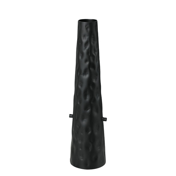 Black Hammered Metal Cone Vase - 40cm