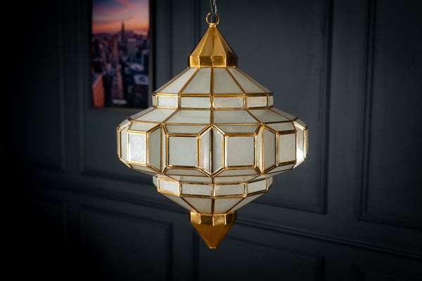 Celeste Handcrafted Embossed Lantern Ceiling Lamp in Gold 60cm
