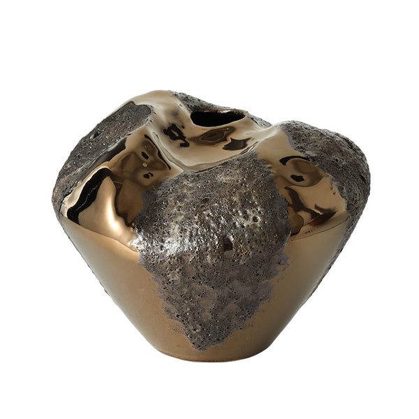 Gold & Bronze Abstract Ceramic Ornament - 22 × 29cm