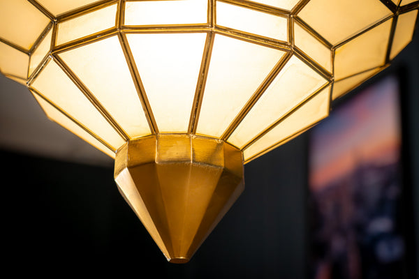 Celeste Handcrafted Embossed Lantern Ceiling Lamp in Gold 60cm