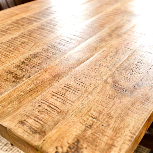Solid Mango Wood Dining Table 160cm – Galaxie Spider Frame