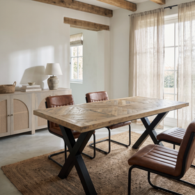 Solid Mango Wood Industrial Dining Table 160cm – Artwood Home X Frame