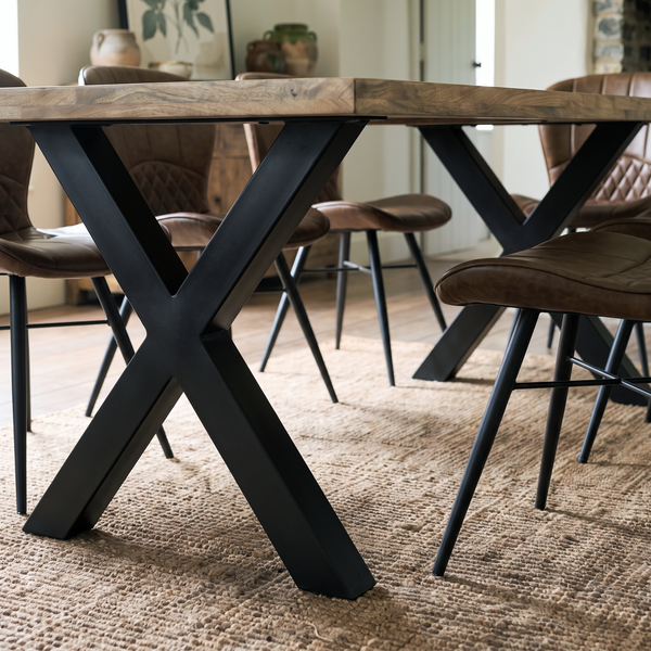 Solid Mango Wood Industrial Dining Table 200cm – Artwood Home X Frame