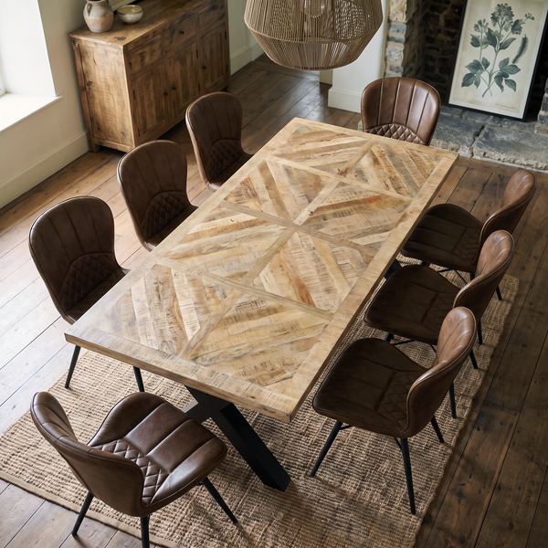 Solid Mango Wood Industrial Dining Table 200cm – Artwood Home X Frame