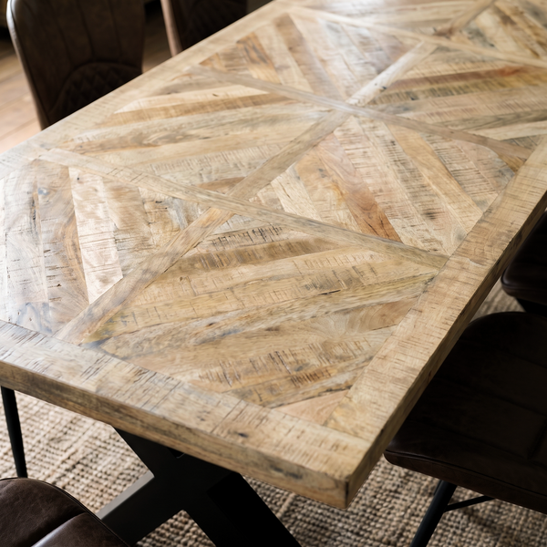 Solid Mango Wood Industrial Dining Table 200cm – Artwood Home X Frame