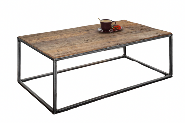 Barracuda Recycled Industrial Salwood Coffee Table with Flexed Legs 110 cm