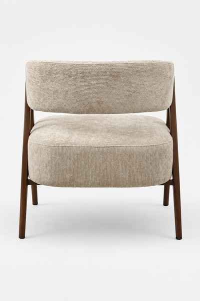 Beige Textured Upholstered Armchair - Colette
