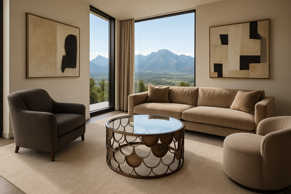 Abstract Industrial Fish Scales Design Coffee Table 60 cm