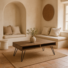 Scorpion Acacia Wood Coffee Table Grey 110 cm