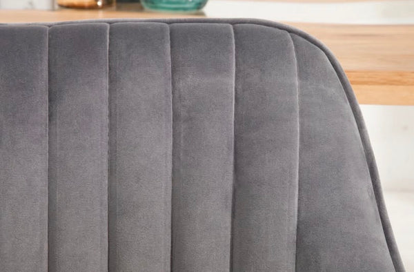 Chair TURIN with armrests velvet silver grey