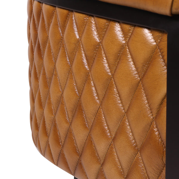 Genuine Leather Brown Dining Chair with Iron Legs – Brooklyn