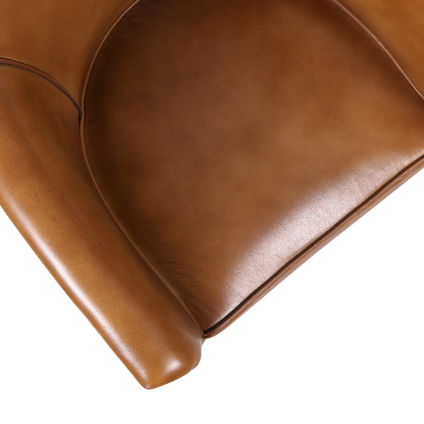 Genuine Leather Brown Dining Chair with Iron Legs – Brooklyn