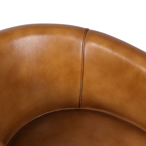 Genuine Leather Brown Bar Stool with Iron Legs – Brooklyn