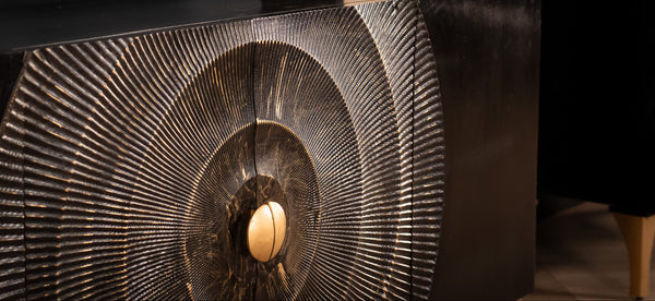 Sunset Handcrafted Solid Mango Wood Black Sideboard 177 cm 2.0