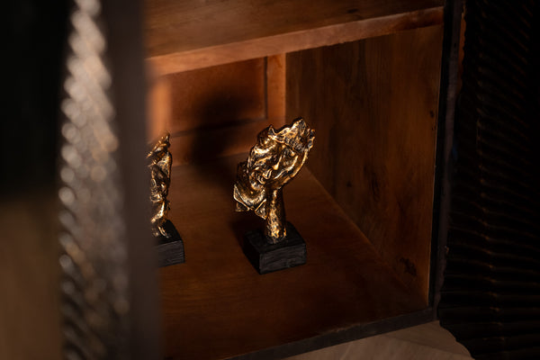 Sunset Handcrafted Solid Mango Wood Black Sideboard 177 cm 2.0