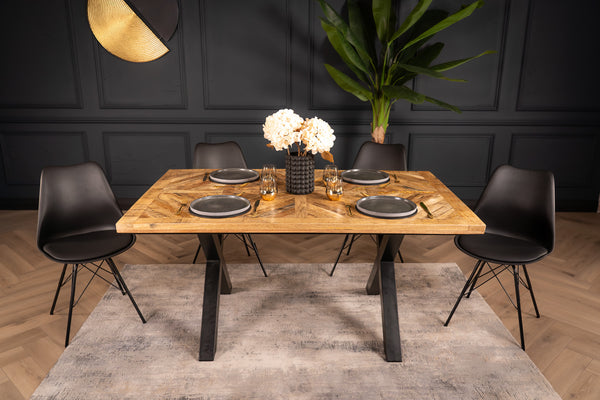 Artwood Home Mango Wood Industrial Dining Table 160 cm