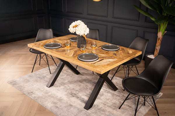Artwood Home Mango Wood Industrial Dining Table 160 cm