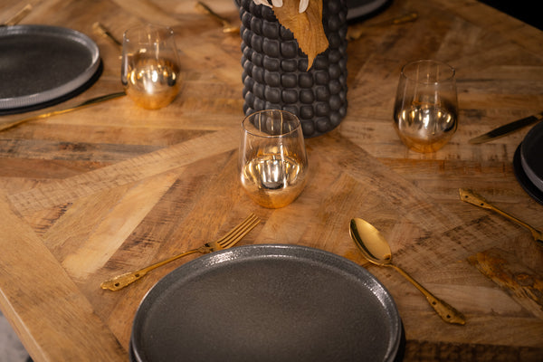 Artwood Home Mango Wood Industrial Dining Table 160 cm