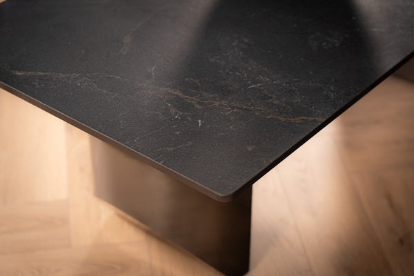 Tropea Italian Sintered Stone Coffee Table in Black Diamond Grey Look 120 cm