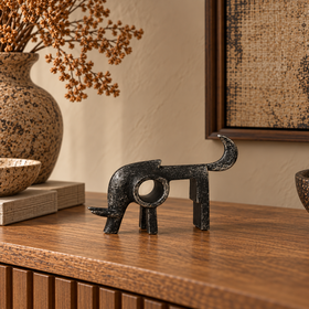 Black Abstract Elephant Resin Ornament -20cm
